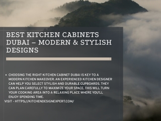 Best Kitchen Cabinets Dubai – Modern & Stylish Designs