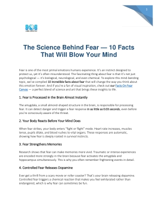 The Science Behind Fear — 10 Facts That Will Blow Your Mind