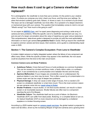 How much does it cost to get a Camera viewfinder replaced_