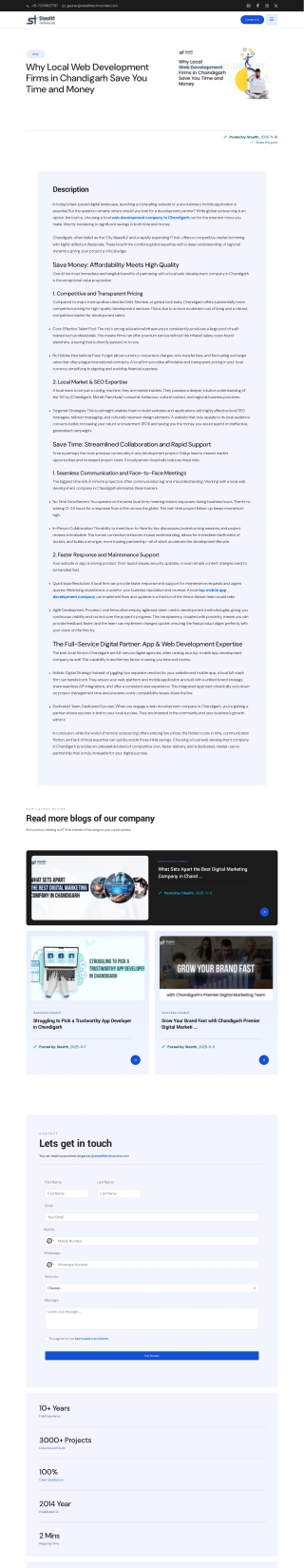 Why Local Web Development Firms in Chandigarh Save You Time and Money