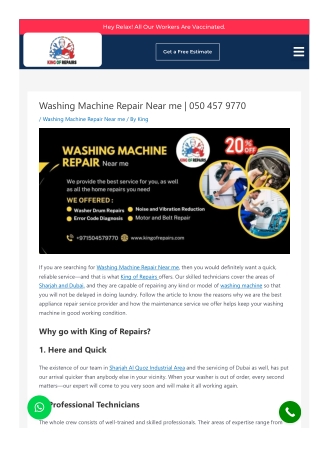 Washing Machine Repair Near me by King of Repairs