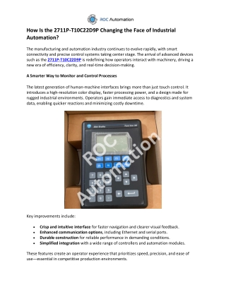 ROC Automation- Ethernet Industrial Switch