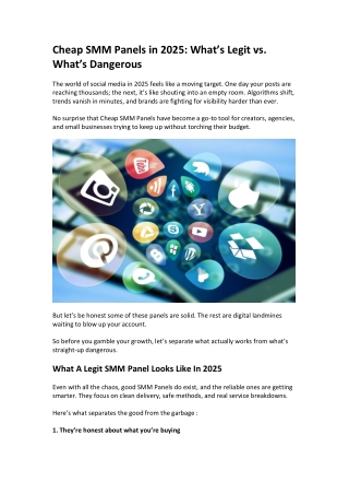 2025 Guide: Safe Cheap SMM Panels vs. Dangerous Ones | InstantLikes.co