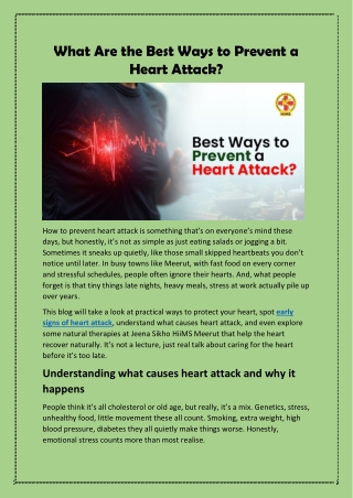 What Are the Best Ways to Prevent a Heart Attack