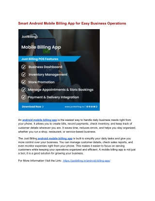 Smart Android Mobile Billing App for Easy Business Operations