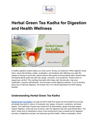 Herbal Green Tea Kadha for Digestion and Health Wellness