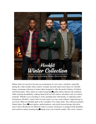 Hookfit Winter Shirts for Men | Stylish, Warm & Trendy Winter Fashion 2025