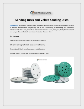 Sanding Discs and Velcro Sanding Discs