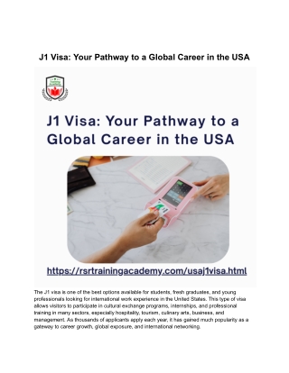 J1 Visa_ Your Pathway to a Global Career in the USA