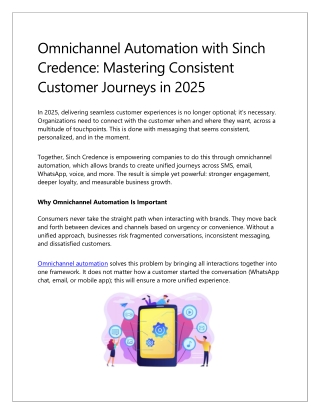 Omnichannel Automation with Sinch Credence Mastering Consistent Customer Journeys in 2025