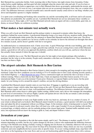 24/7 Taxi Beit Shemesh: Last-Minute Bookings Made Easy