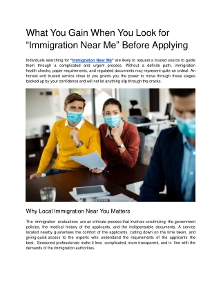 What You Gain When You Look for “Immigration Near Me” Before Applying