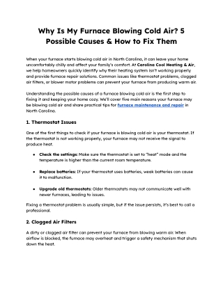 What It Means When Your Furnace Blows Cold Air And How To Stop It