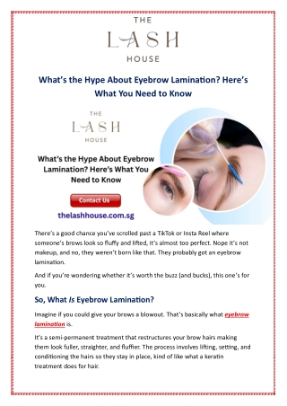 What’s the Hype About Eyebrow Lamination? Here’s What You Need to Know