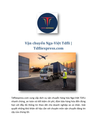 Vận chuyển Nga-Việt Tdfli | Tdfliexpress.com