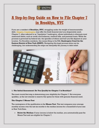 A Step-by-Step Guide on How to File Chapter 7 in Brooklyn, NYC