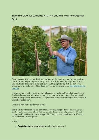 Bloom Fertilizer for Cannabis What It Is and Why Your Yield Depends On It