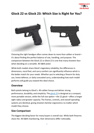 Glock 22 vs Glock 23 Which Size is Right for You