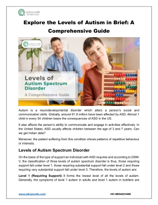Explore the Levels of Autism in Brief: A comprehensive guide