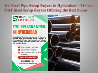 Top Steel Pipe Scrap Buyers in Hyderabad – Trusted TMT Steel Scrap Buyers Offering the Best Prices