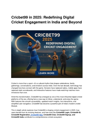 Cricbet99 in 2025_ Redefining Digital Cricket Engagement in India and Beyond