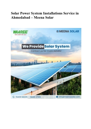 Smart Renewable Energy Systems Built for Long-Term Savings  Meena Solar