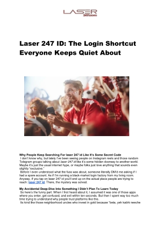 Laser247 ID Access & User Support | Laser247Club