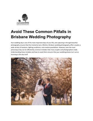 Avoid These Common Pitfalls in Brisbane Wedding Photography