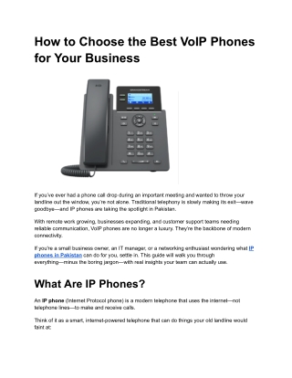 How to Choose the Best VoIP Phones for Your Business