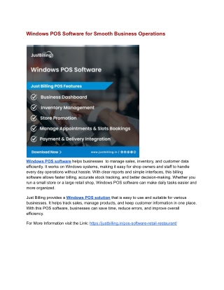 Windows POS Software for Smooth Business Operations