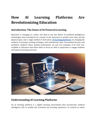 How AI Learning Platforms Are Revolutionizing Education