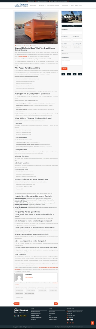 Disposal Bin Rental Cost What You Should Know Before Booking