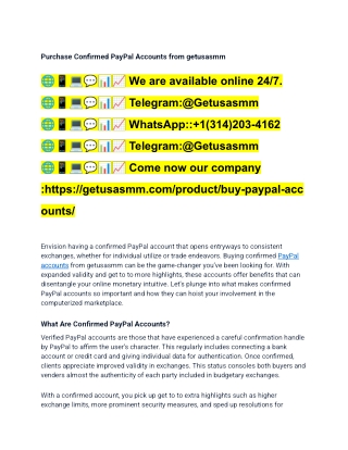 Buy Verified Paypal Accounts - 100% Quick Delivery Service