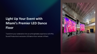 light up dance floor Miami