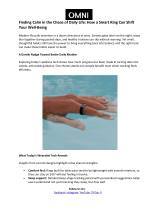 OMNI Health Ring- Best Sleep Tracker Ring