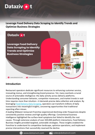 Leverage Food Delivery Data Scraping to Identify Trends and Optimize Business Strategies