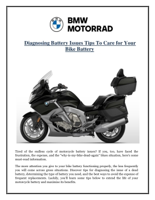 Diagnosing Battery Issues: Tips To Care for Your Bike Battery