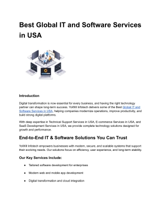 Best Global IT and Software Services in USA