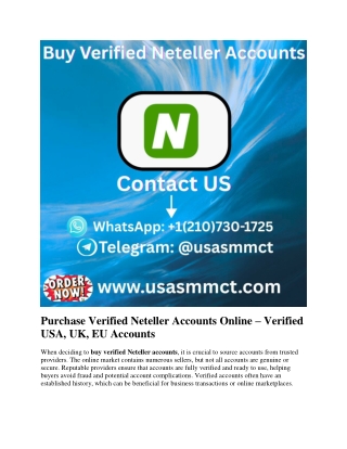 Purchase Verified  Neteller Accounts Online – Verified USA, UK, EU Accounts