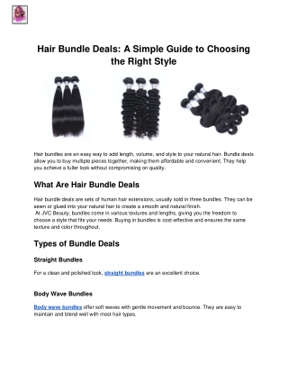 Hair Bundle Deals_ A Simple Guide to Choosing the Right Style