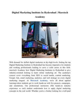 Digital Marketing Institute In Hyderabad
