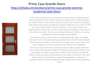Primo Casa Grande Doors