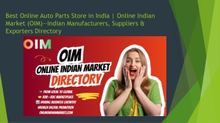 Online Indian Market (OIM) PPT (1)