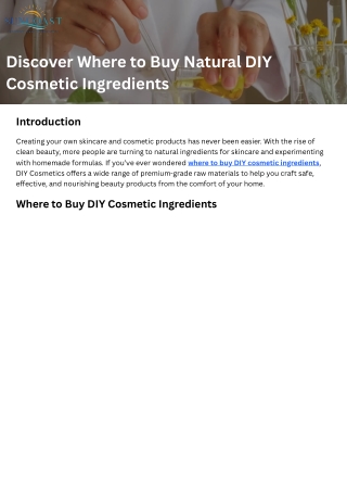Discover Where to Buy Natural DIY Cosmetic Ingredients