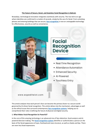 The Future of Secure, Smart, and Seamless Facial Recognition in Bahrain