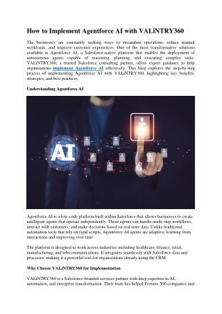 Implement Agentforce AI