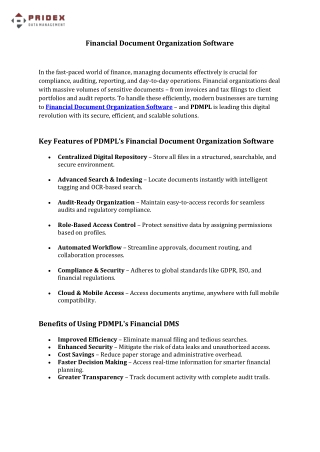 Financial Document Organization Software