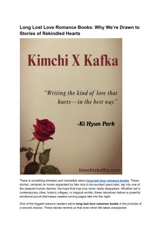 Long Lost Love Romance Books