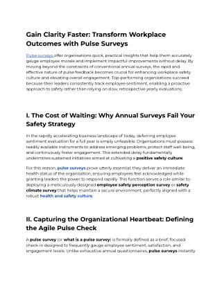 Gain Clarity Faster_ Transform Workplace Outcomes with Pulse Surveys