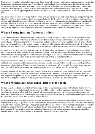 How to Choose Between a Beauty Institute and Medical Aesthetics School